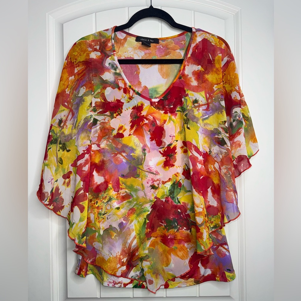 Adele & May Floral colorful Poncho
